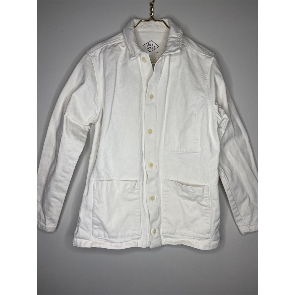 Men Alex Crane Canvas Cotton Kite Jacket in White Medium M